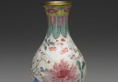 图片[2]-Painted enamel vase with floral decoration , Kangxi reign (1662-1722), Qing dynasty-China Archive